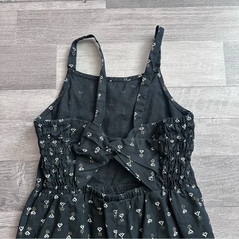 Carters Girls Black Patterned Romper